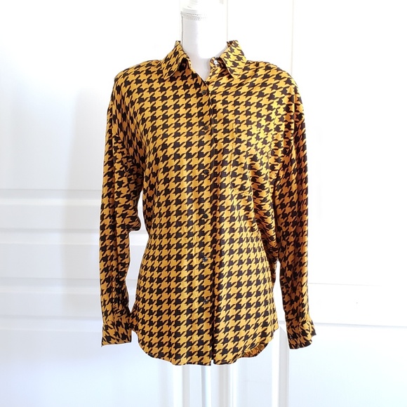 Giorgio SantAngelo Houndstooth Boyfriend Button Up - Picture 3 of 8